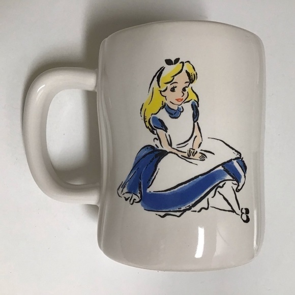 NEW Rae Dunn Artisan Disney Alice In Wonderland Mug Double Sided Alice Sitting - Picture 14 of 14